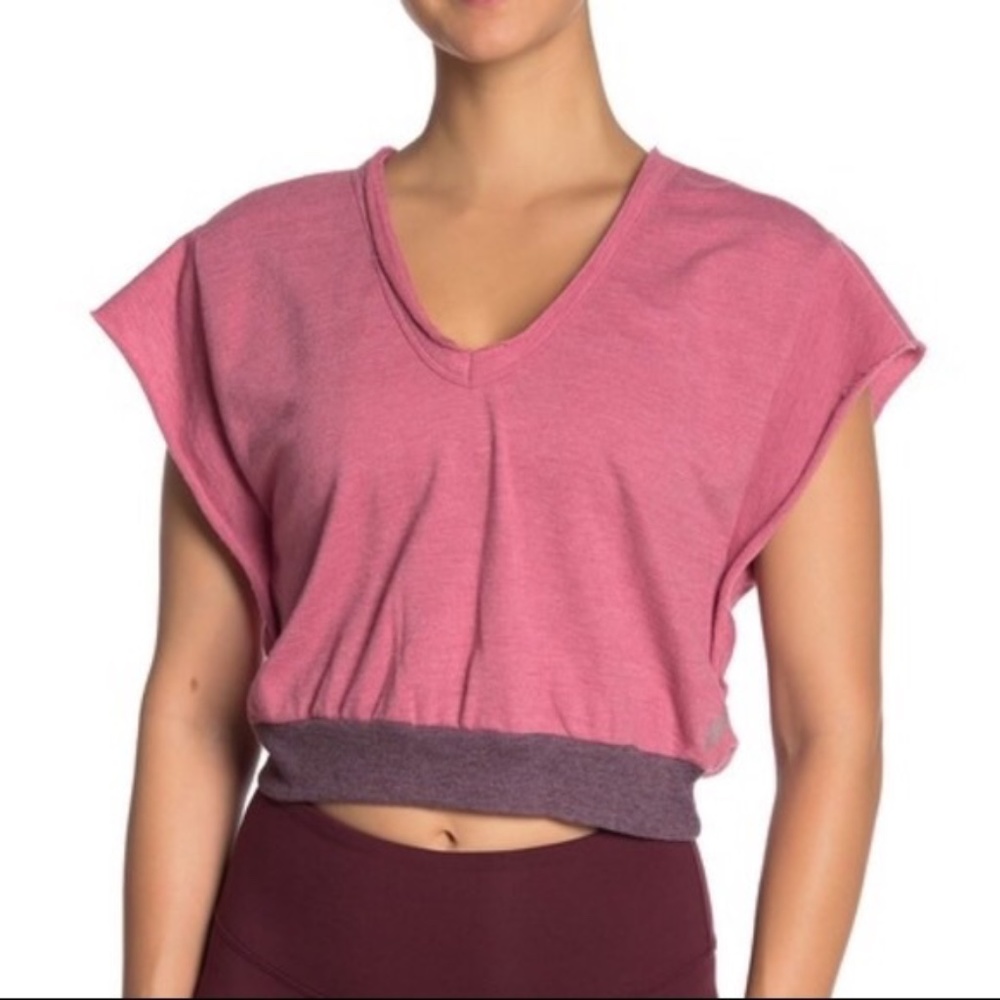 NWT Free People Movement Happy Camper Tee Crop Top Pink S